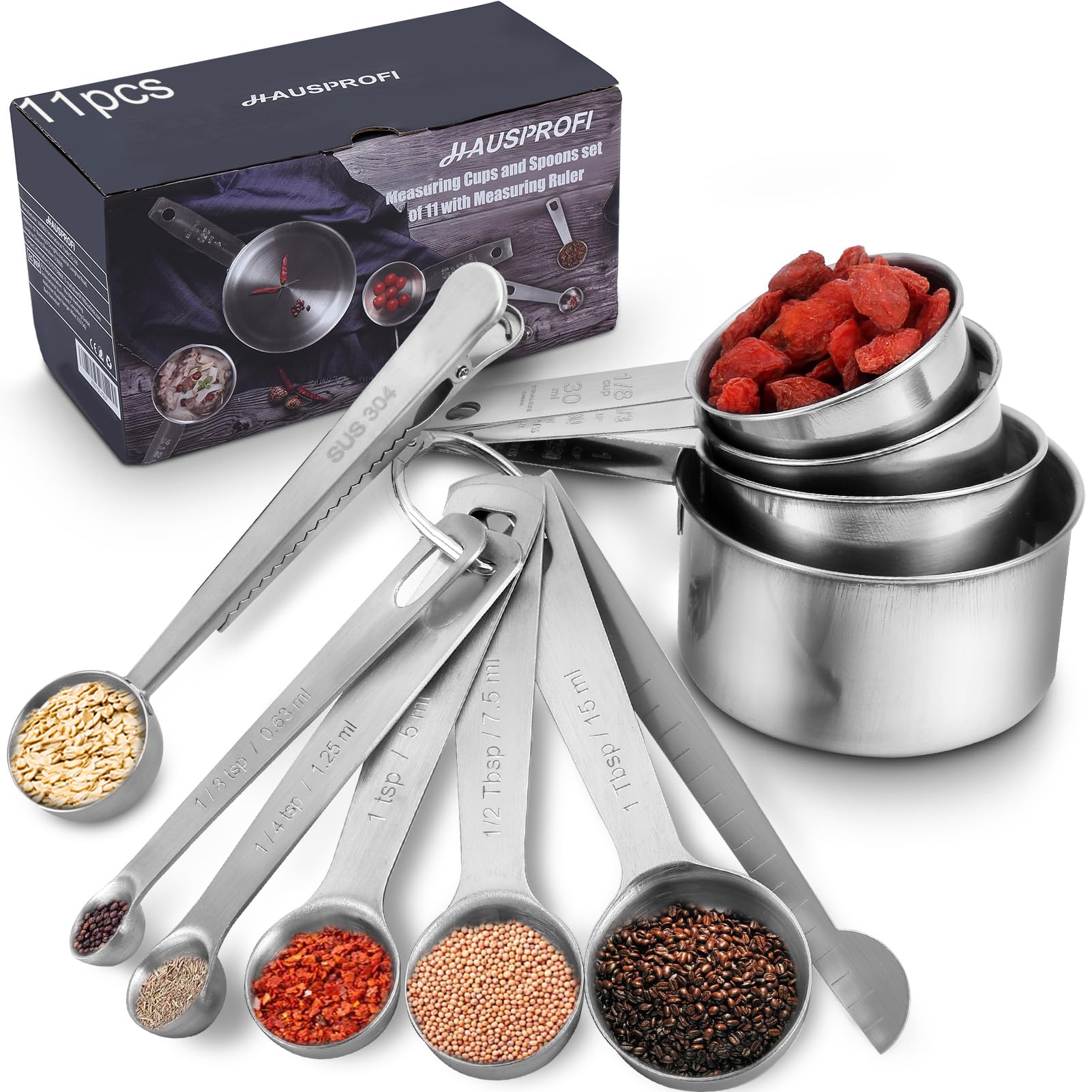 Messbecher & Messlöffel Set aus Edelstahl