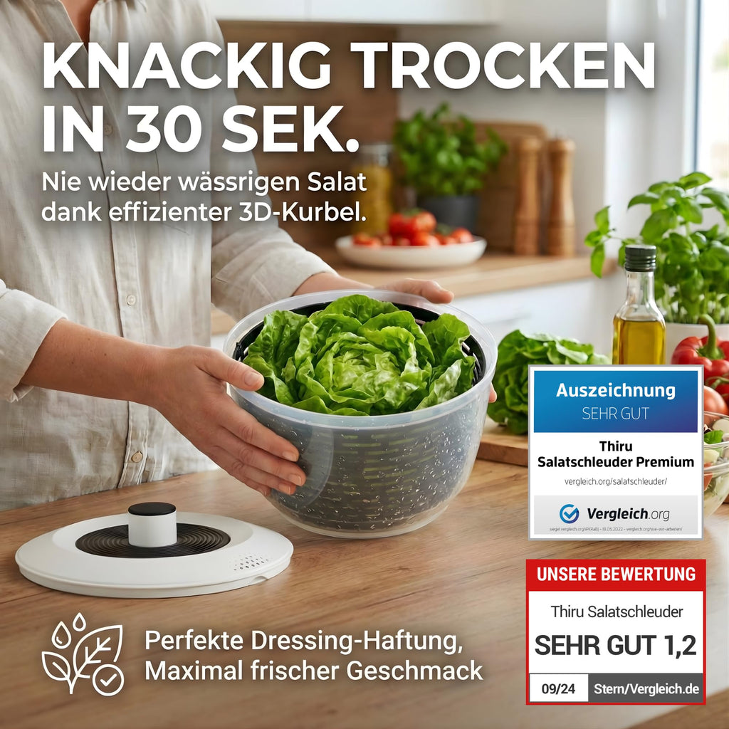Salatschleuder mit großem Sieb (5 L)